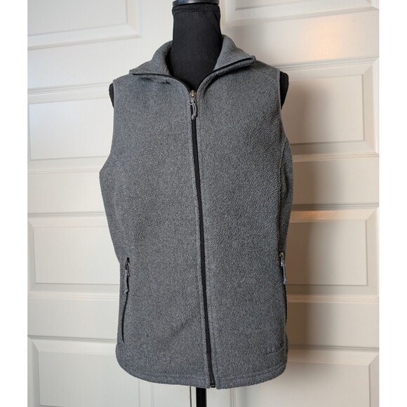 LL Bean Size M Fleece Vest Full Zip Gray Polartec Pockets Outdoors Gorpcore - Picture 2 of 9